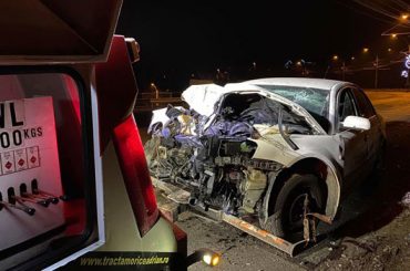 Accident grav cu un polițist pe podul de la Intim