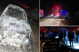 Maşină incendiată, spaimă ca-n filme la Şopotu Nou