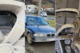 BMW scos din trafic! Nu mai avea discuri de frână pe spate!