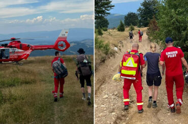 Turişti salvaţi de elicopterul SMURD Caransebeş