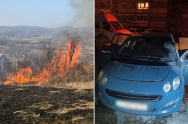 VIDEO! 64 de hectare și un autoturism, arse într-o zi