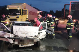 Două accidente pe DN6, cu doi încarcerați
